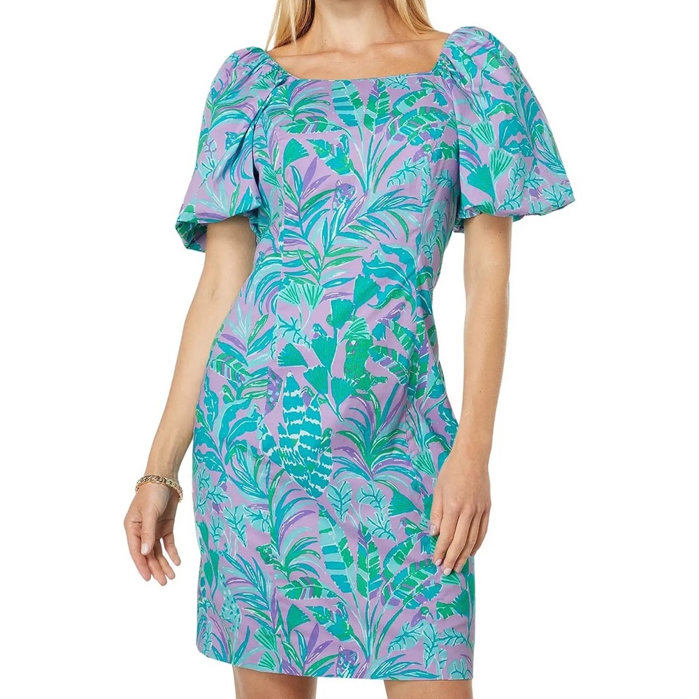 Lilly Pulitzer NWT Purple Iris On the Chase Lettie Short Sleeve Stretch sz 10